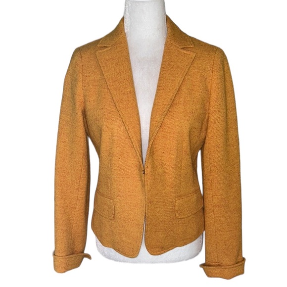 J. Crew Vintage Pumpkin Squash Wool Tweed Cropped Blazer - 6 - Picture 3 of 12